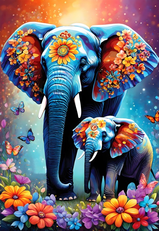 Elephants - Maternal Love Collection - 1000 Piece Jigsaw Puzzle (Alipson)