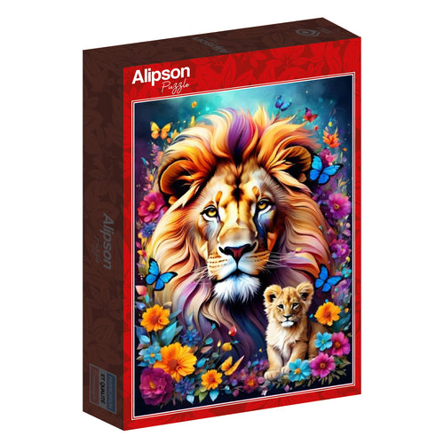 Lions: Maternal Love Collection – 1000 Piece Jigsaw Puzzle (Alipson) - Completed Puzzle
