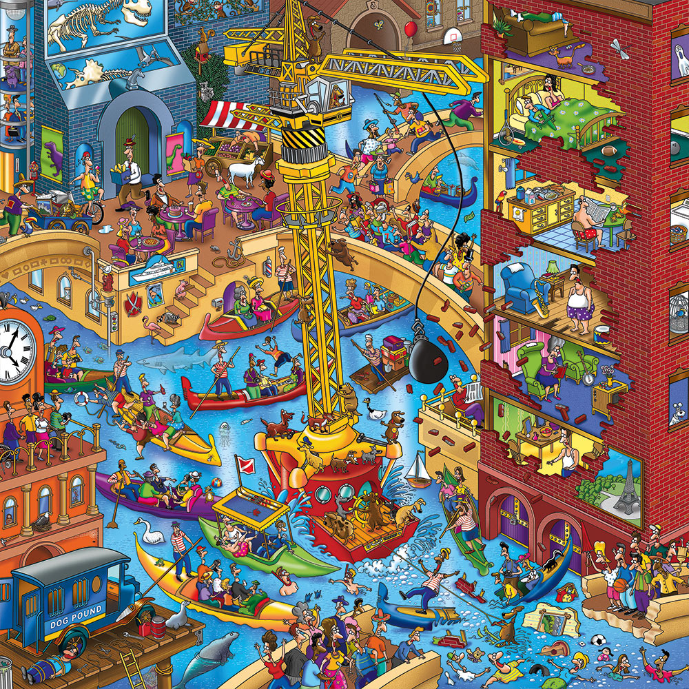 Dogs Must Be Kept on a Lead! by Steve Skelton – 1000 Piece Jigsaw Puzzle (Alipson)