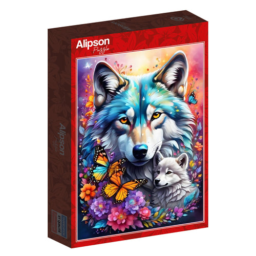 Wolves: Maternal Love Collection – 1000 Piece Jigsaw Puzzle (Alipson) - Completed Puzzle