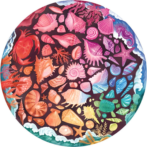 Artwork: Seashells Circular – 500 Piece Jigsaw Puzzle (Ravensburger)