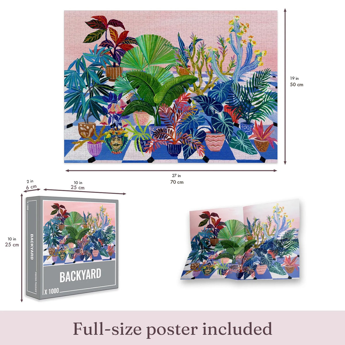 Size guide: Backyard – 1000 Piece Jigsaw Puzzle (Cloudberries)