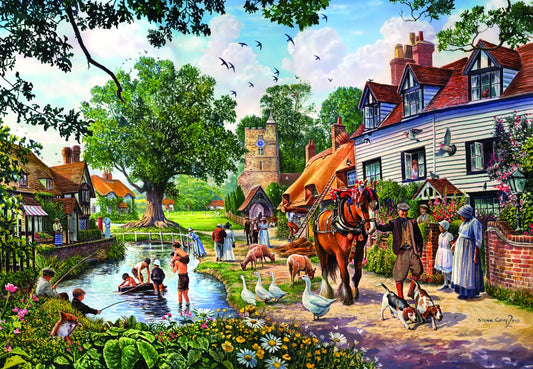 Bluebird - A Village in Summer - 1000 Piece Jigsaw Puzzle