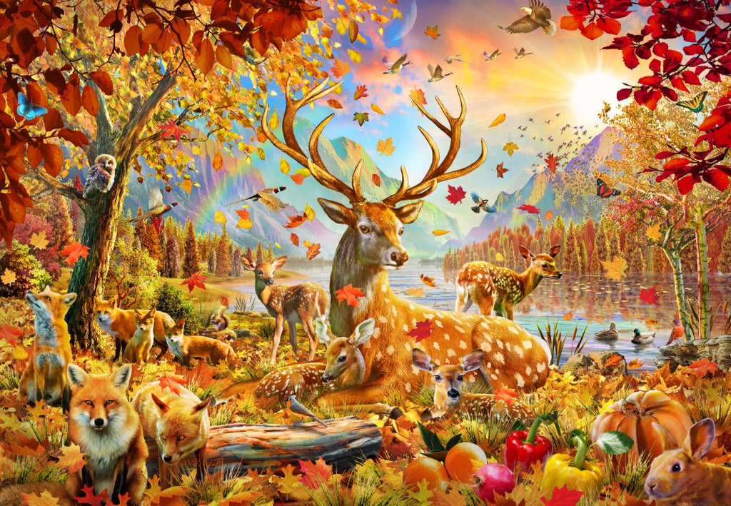 Animals In the Fall – 1000 Piece Jigsaw Puzzle (Bluebird)