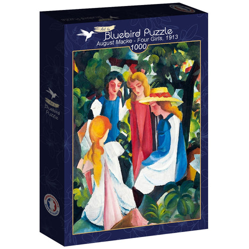 Four Girls, 1913 by August Macke - 1000 Piece Jigsaw Puzzle (Bluebird Puzzle) - Completed Puzzle