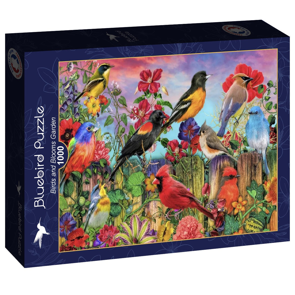 Birds and Blooms Garden – 1000 Piece Jigsaw Puzzle (Bluebird)