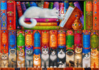 Cat Bookshelf – 1000 Piece Jigsaw Puzzle (Bluebird)