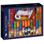 Cat Bookshelf – 1000 Piece Jigsaw Puzzle (Bluebird)