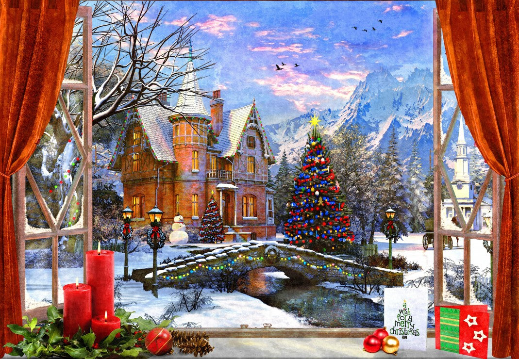Christmas Mountain View – 1000 Piece Jigsaw Puzzle (Bluebird)