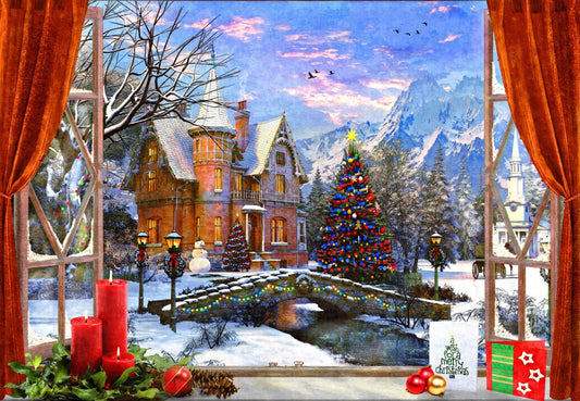 Bluebird - Christmas Mountain View - 1000 Piece Jigsaw Puzzle