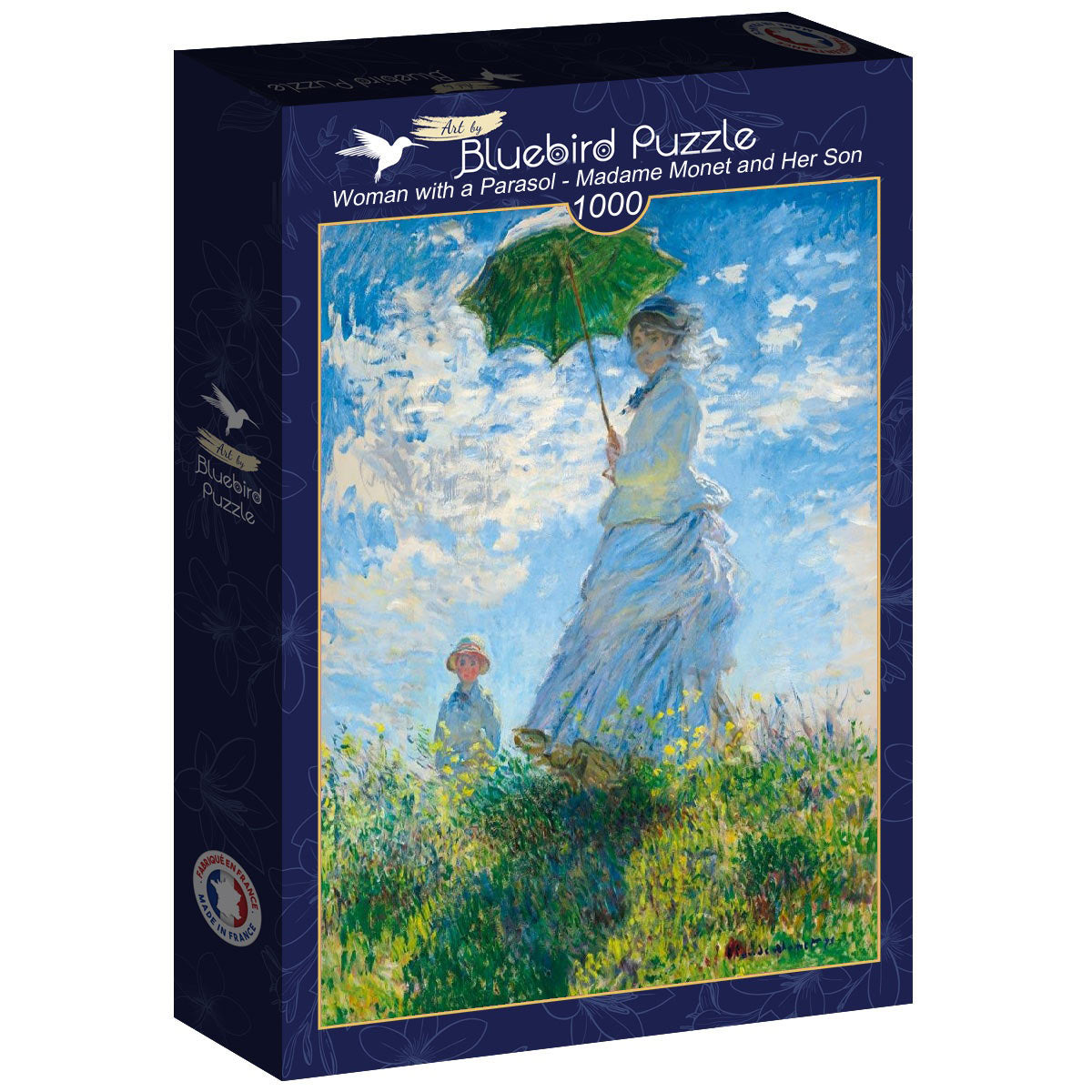 Bluebird - Claude Monet - Woman with a Parasol - Madame Monet and Her Son - 1000 piece jigsaw puzzle