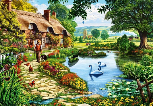 Bluebird - Cottage by the Lake - 1000 Piece Jigsaw Puzzle