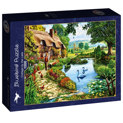 Bluebird - Cottage by the Lake - 1000 Piece Jigsaw Puzzle - Completed Puzzle