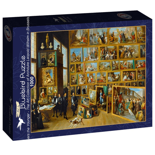 The Art Collection of Archduke Leopold Wilhelm in Brussels, 1652 by David Teniers the Younger – 1000 Piece Jigsaw Puzzle (Bluebird) - Completed Puzzle