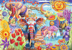 Elephants in the Garden – 1000 Piece Jigsaw Puzzle (Bluebird)