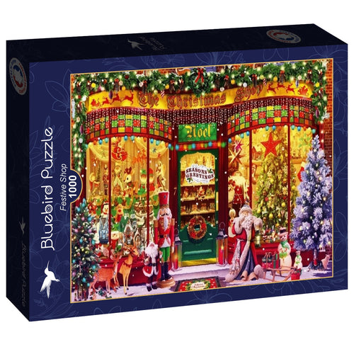 Festive Shop – 1000 Piece Jigsaw Puzzle (Bluebird) - Completed Puzzle