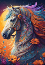 Floral Horse - 1000 Piece Jigsaw Puzzle (Bluebird Puzzle)