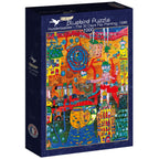 The 30 Days Fax Painting, 1996 by Hundertwasser – 1000 Piece Jigsaw Puzzle (Bluebird Puzzle) - Completed Puzzle