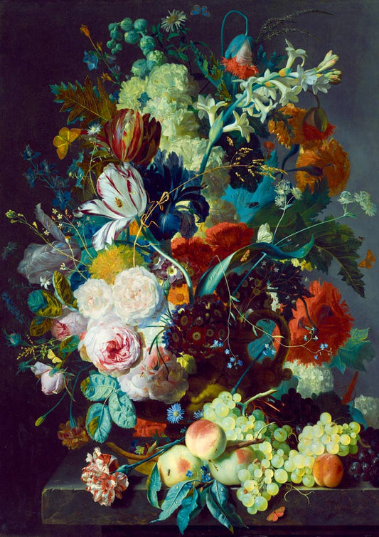 Bluebird - Jan Van Huysum - Still Life with Flowers and Fruit, 1715 - 1000 Piece Jigsaw Puzzle