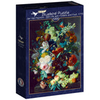 Still Life with Flowers and Fruit, 1715 by Jan Van Huysum – 1000 Piece Jigsaw Puzzle (Bluebird) - Completed Puzzle