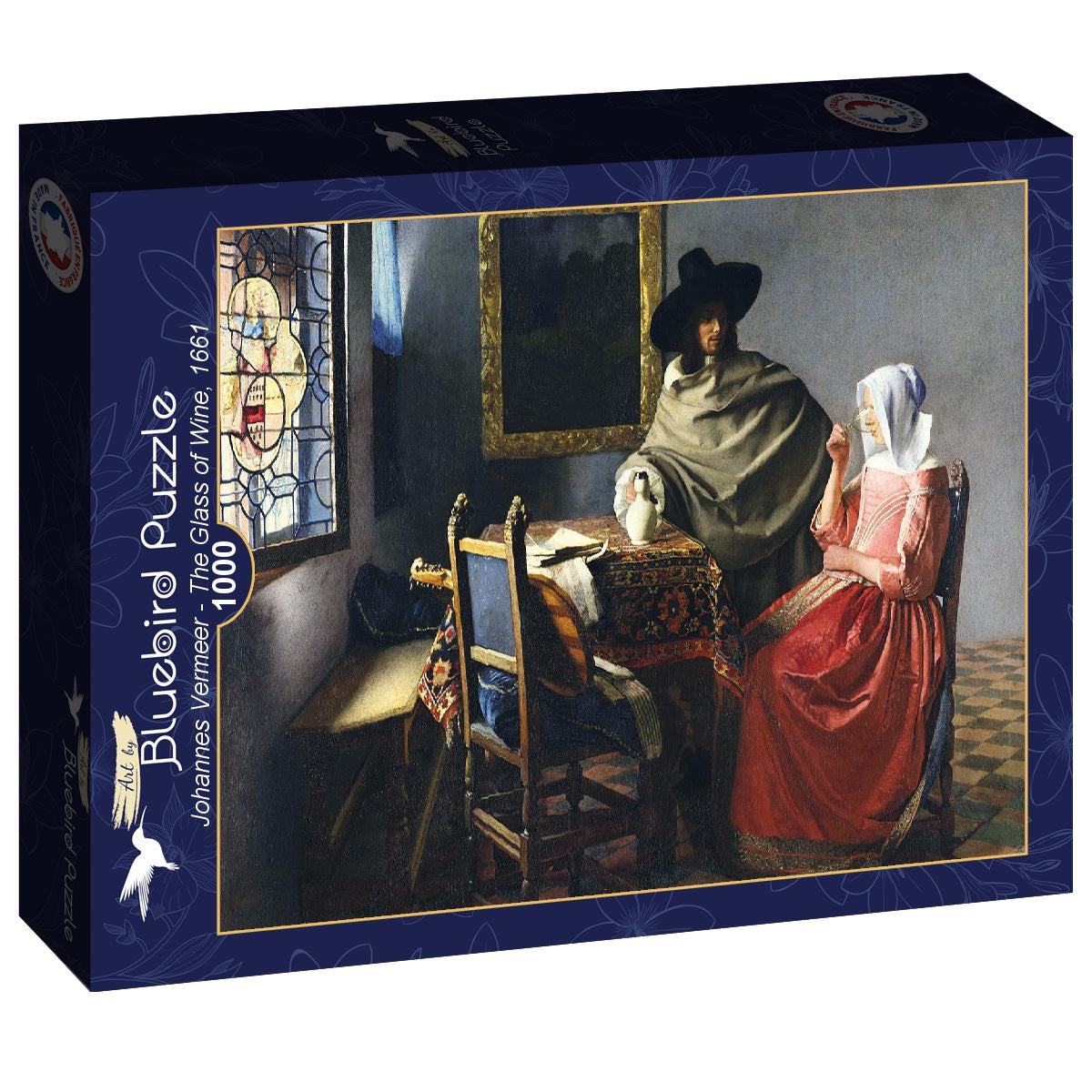 Bluebird - Johannes Vermeer - The Glass of Wine, 1661 - 1000 piece jigsaw puzzle