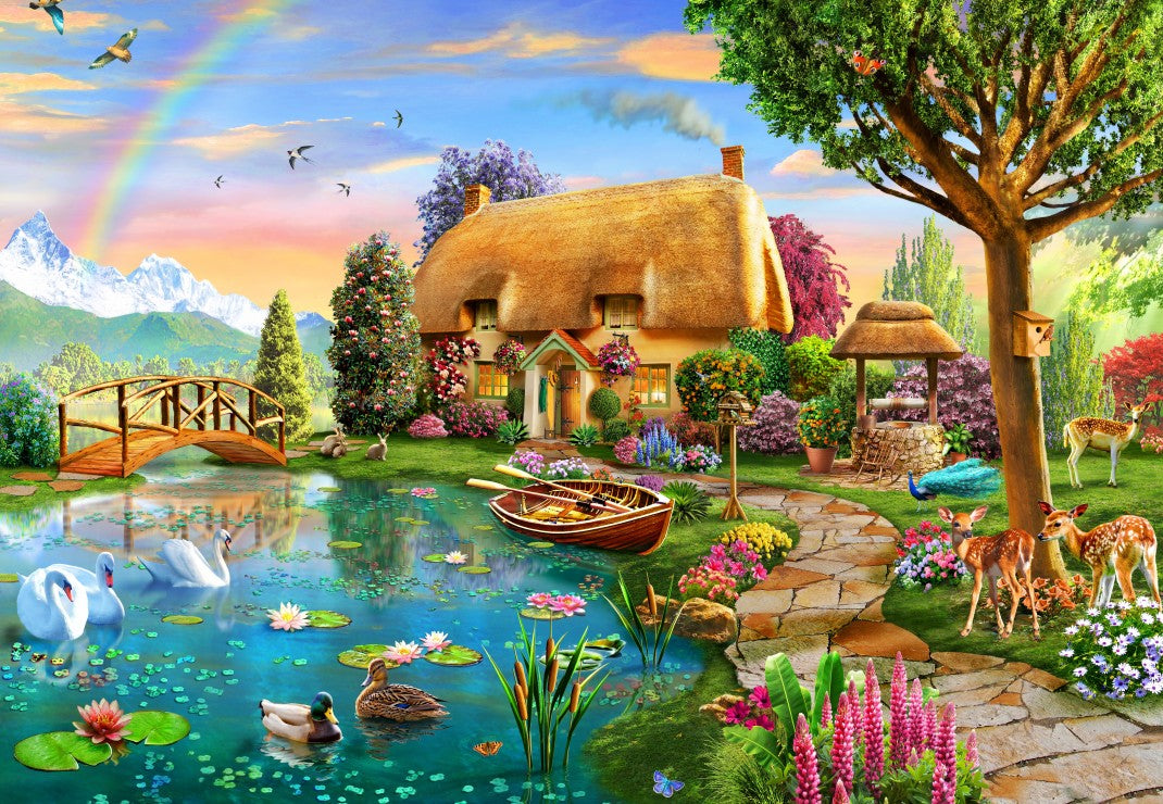 Bluebird - Lakeside Cottage - 1000 Piece Jigsaw Puzzle