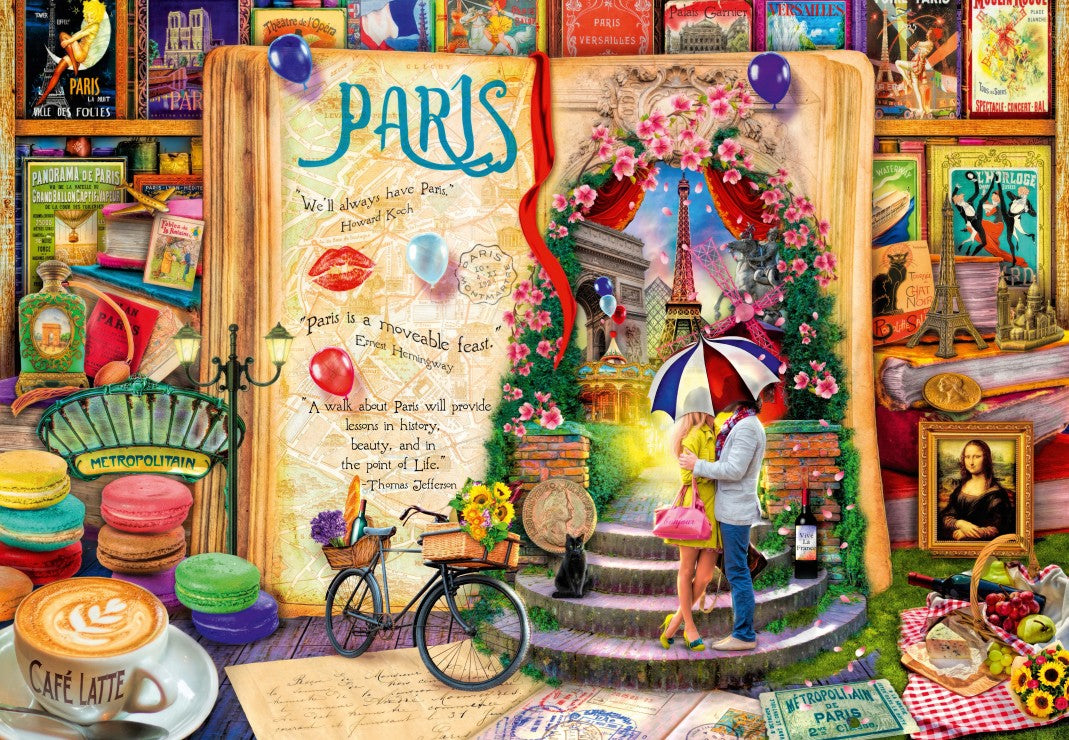 Bluebird - Life is an Open Book Paris - 1000 Piece Jigsaw Puzzle