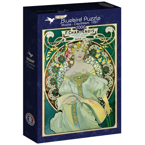 Daydream, 1897 by Mucha – 1000 Piece Jigsaw Puzzle (Bluebird) - Completed Puzzle