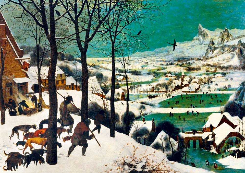 Hunters in the Snow (Winter), 1565 by Pieter Bruegel the Elder – 1000 Piece Jigsaw Puzzle (Bluebird)