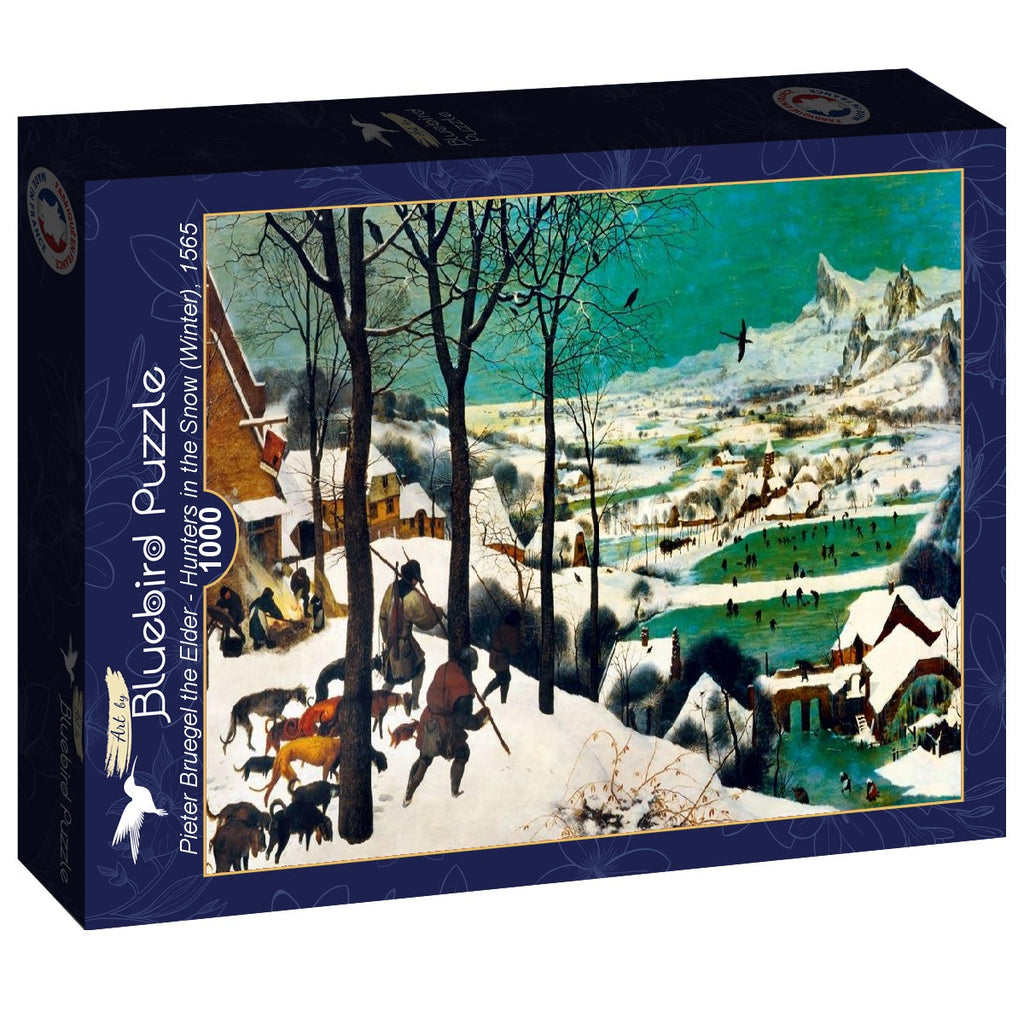 Hunters in the Snow (Winter), 1565 by Pieter Bruegel the Elder – 1000 Piece Jigsaw Puzzle (Bluebird)
