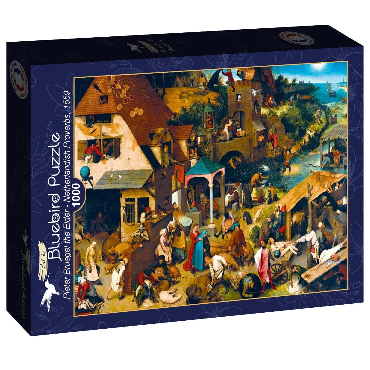 Pieter Bruegel the Elder - Netherlandish Proverbs, 1559 - 1000 Piece Jigsaw Puzzle (Bluebird)