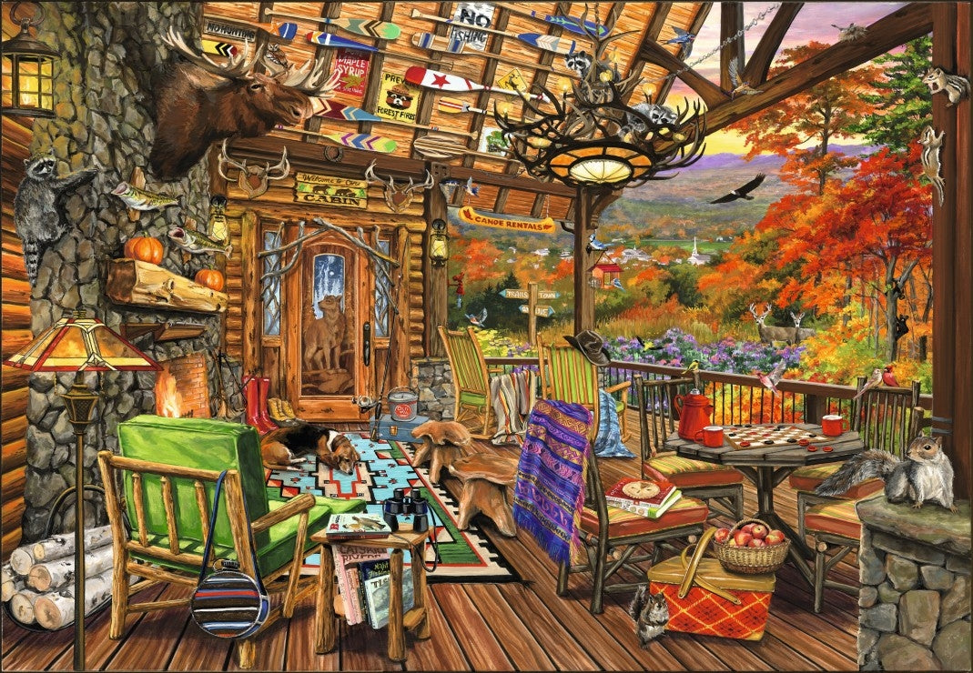 Adirondack Porch - 1000 Piece Jigsaw Puzzle (Bluebird)