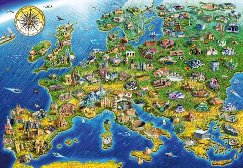 Artwork: European Landmarks - 1000 Piece Jigsaw Puzzle (Bluebird)