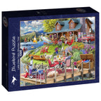 Lake View Cabin Mountain Time - 1000 Piece Jigsaw Puzzle (Bluebird)
