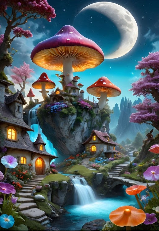 Mushroom Town - 1000 Piece Jigsaw Puzzle (Bluebird)