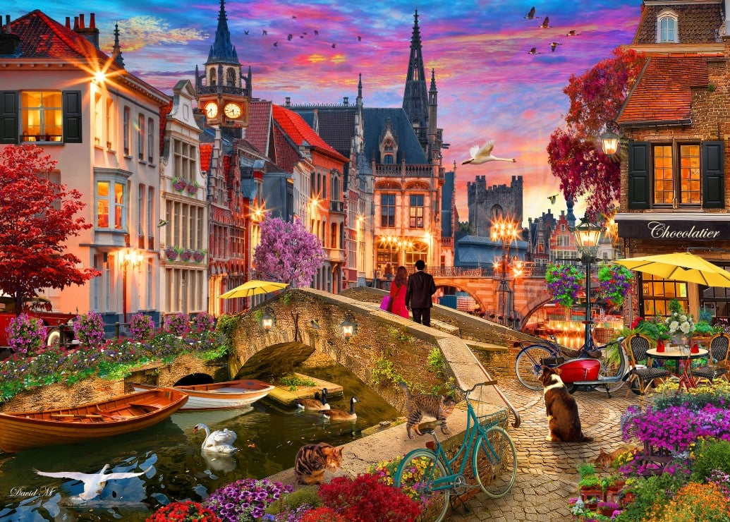 Evening on Canal - 1000 Piece Jigsaw Puzzle (Bluebird)