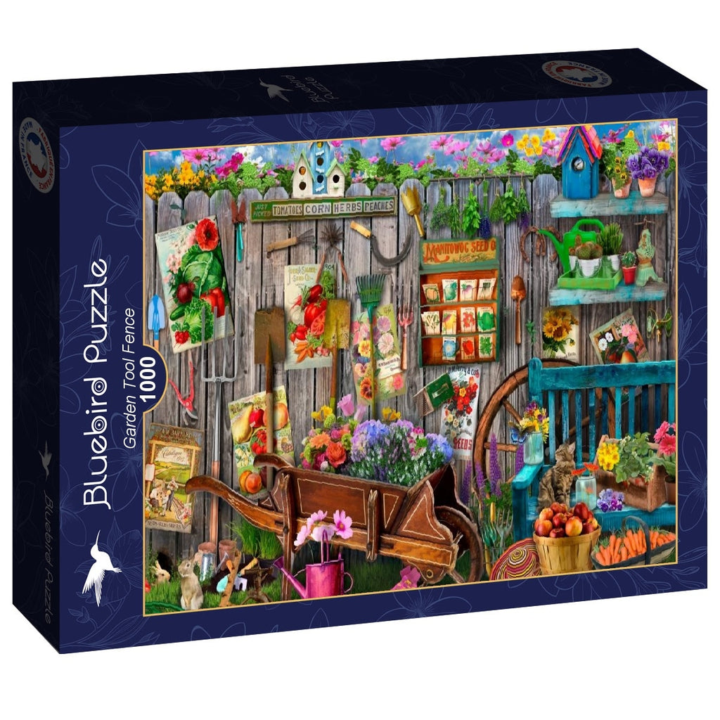 Garden Tool Fence - 1000 Piece Jigsaw Puzzle (Bluebird)