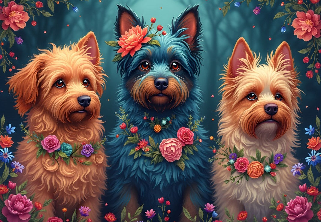 Dog trio - 1000 Piece Jigsaw Puzzle (Bluebird)