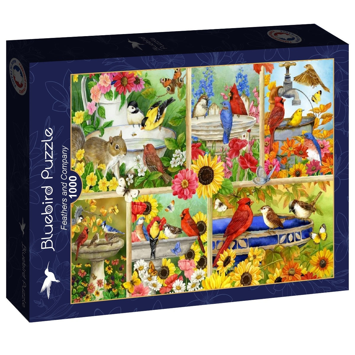 Feathers and Company - 1000 Piece Jigsaw Puzzle (Bluebird)