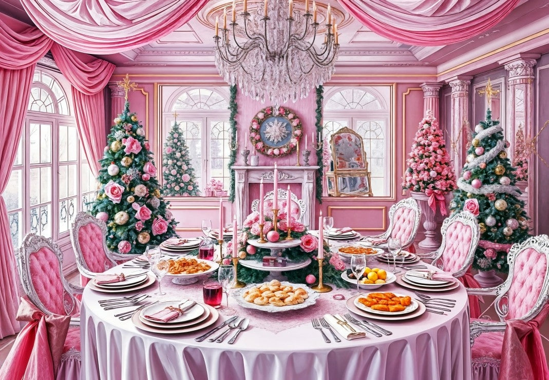 Christmas Feast in Pink - 1000 Piece Jigsaw Puzzle (Bluebird)