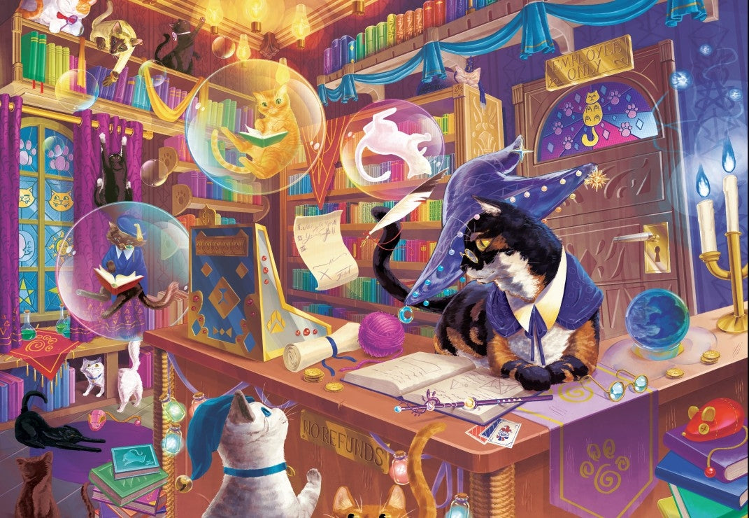 Wizard Cat Bookshop - 1000 Piece Jigsaw Puzzle (Bluebird)