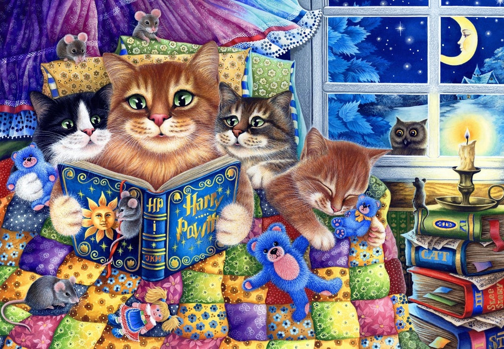 Kitten Bedtime Stories - 1000 Piece Jigsaw Puzzle (Bluebird)
