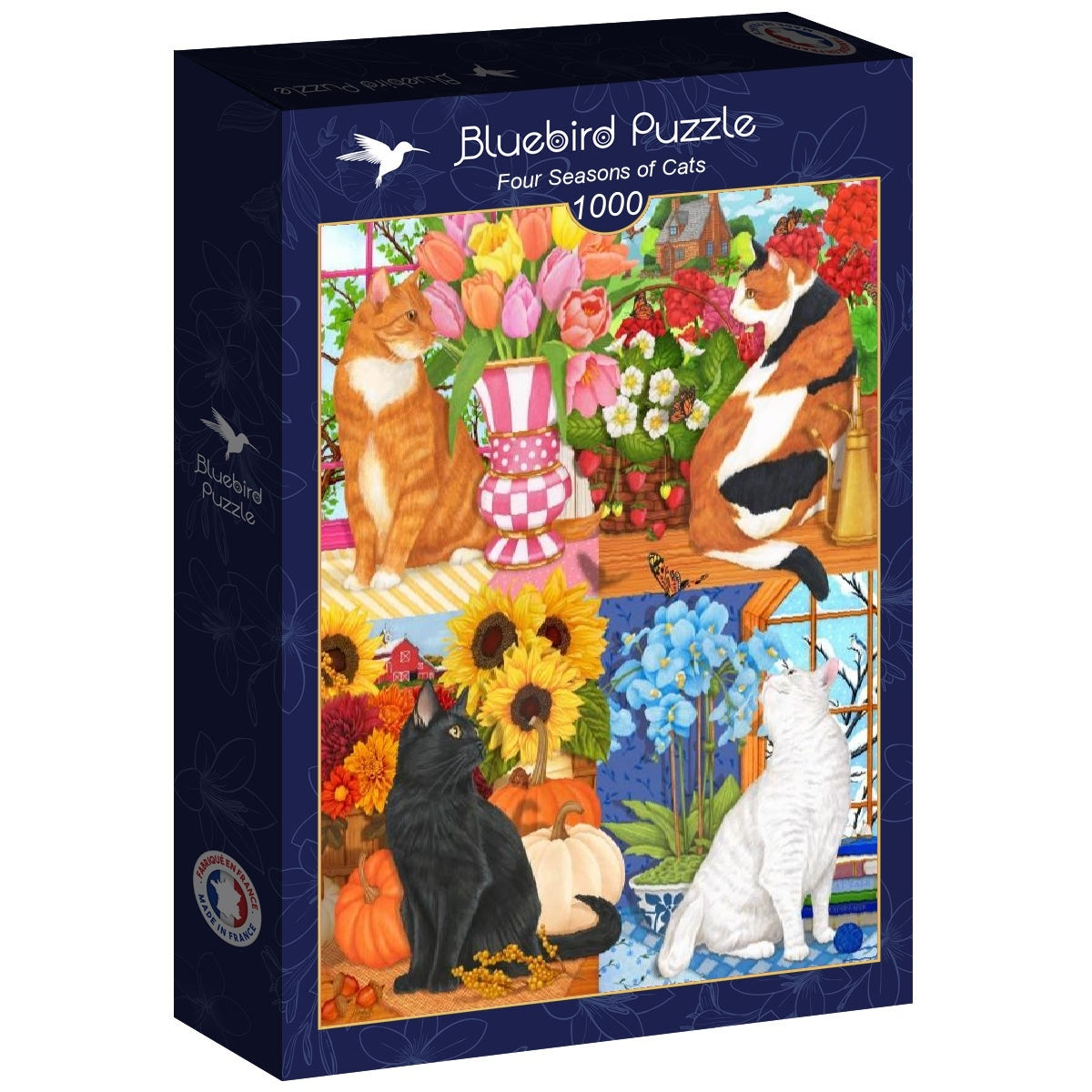 Four Seasons of Cats - 1000 Piece Jigsaw Puzzle (Bluebird)
