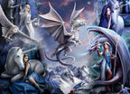 Anne Stokes - Silver Dragon Collage - 1500 Piece Jigsaw Puzzle (Bluebird)
