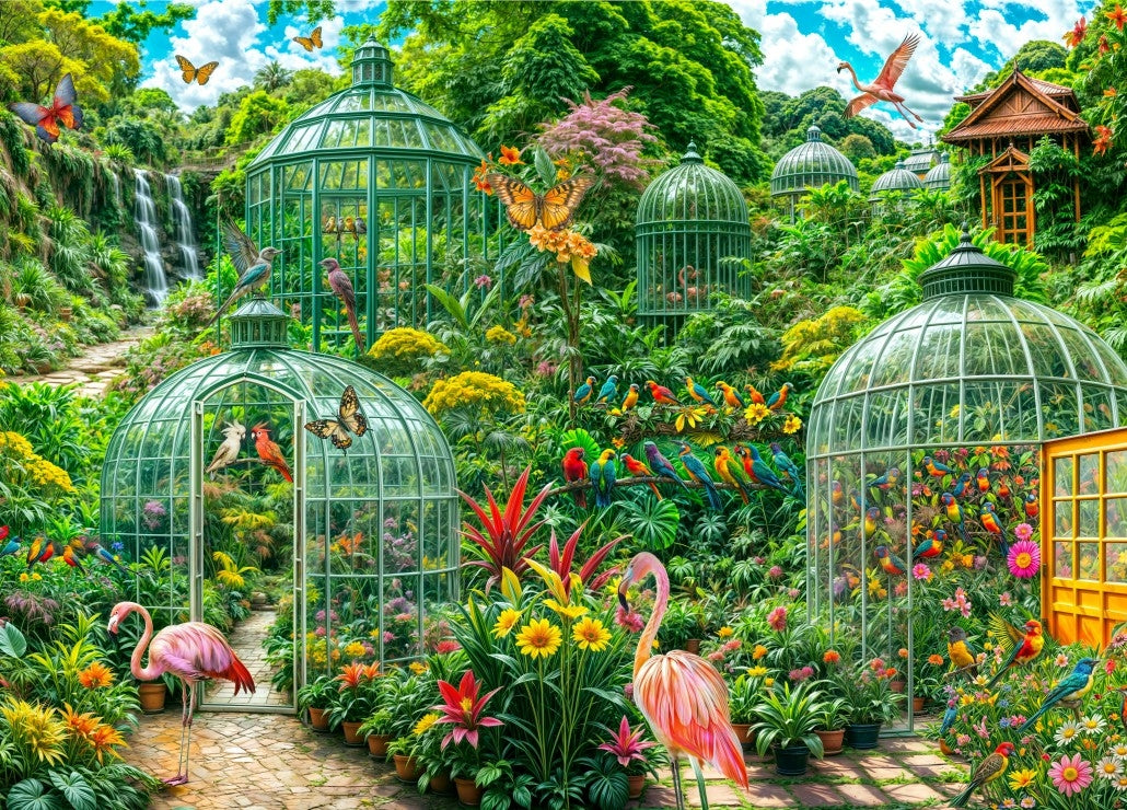 The Garden Greenhouses - 1500 Piece Jigsaw Puzzle (Bluebird)