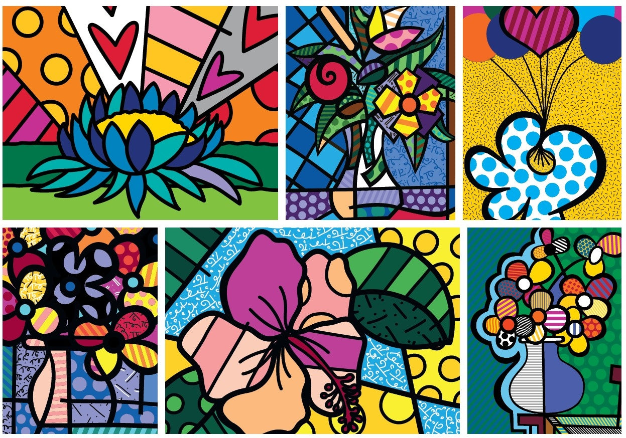 Romero Britto - Collage: Flowers - 2000 Piece Jigsaw Puzzle (Bluebird)