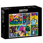 Romero Britto - Collage: Flowers - 2000 Piece Jigsaw Puzzle (Bluebird)