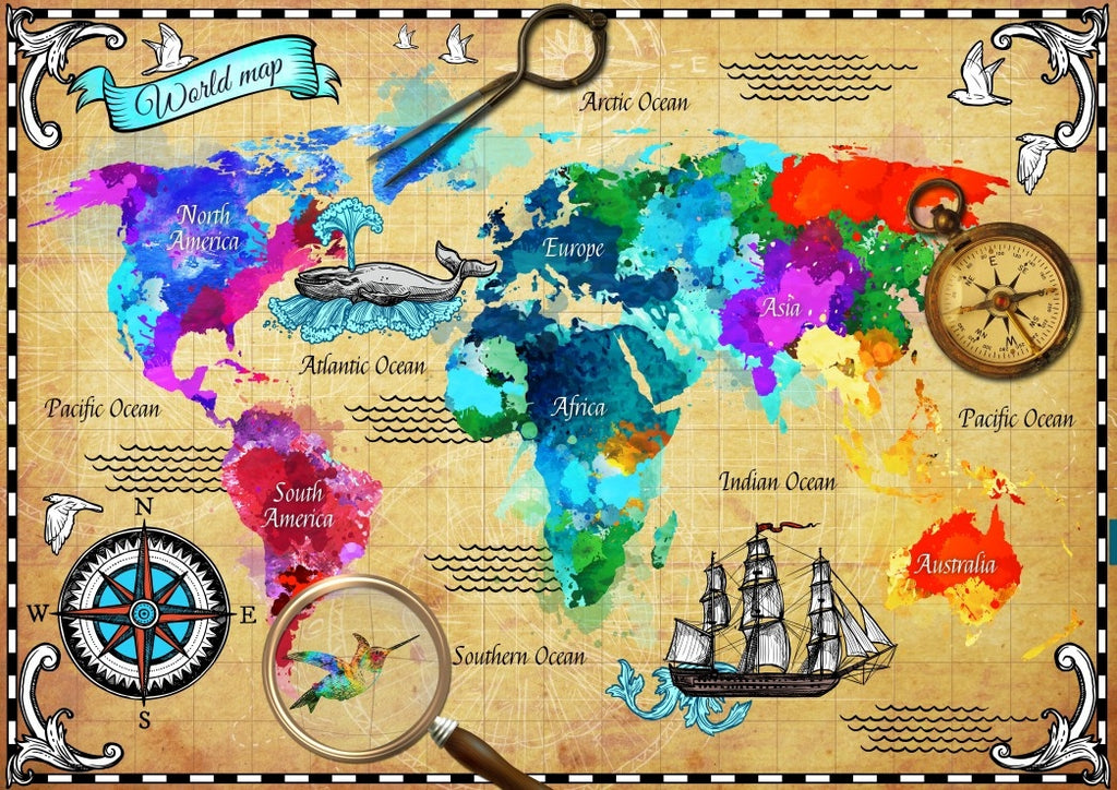 Colorful World Map - 2000 Piece Jigsaw Puzzle (Bluebird)