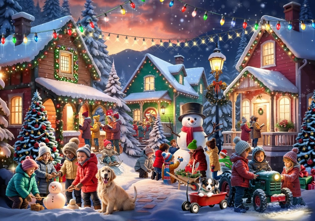 Christmas Neighborhood - 2000 Piece Jigsaw Puzzle (Bluebird)