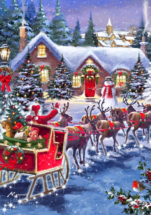 Santa and his Sleigh – 1000 Piece Jigsaw Puzzle (Bluebird)